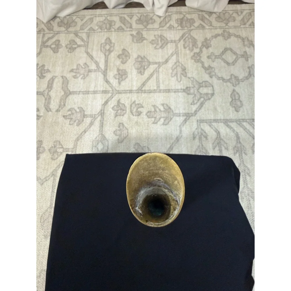 VTG Solid Brass Floral Hand Engraved Long Neck 14
